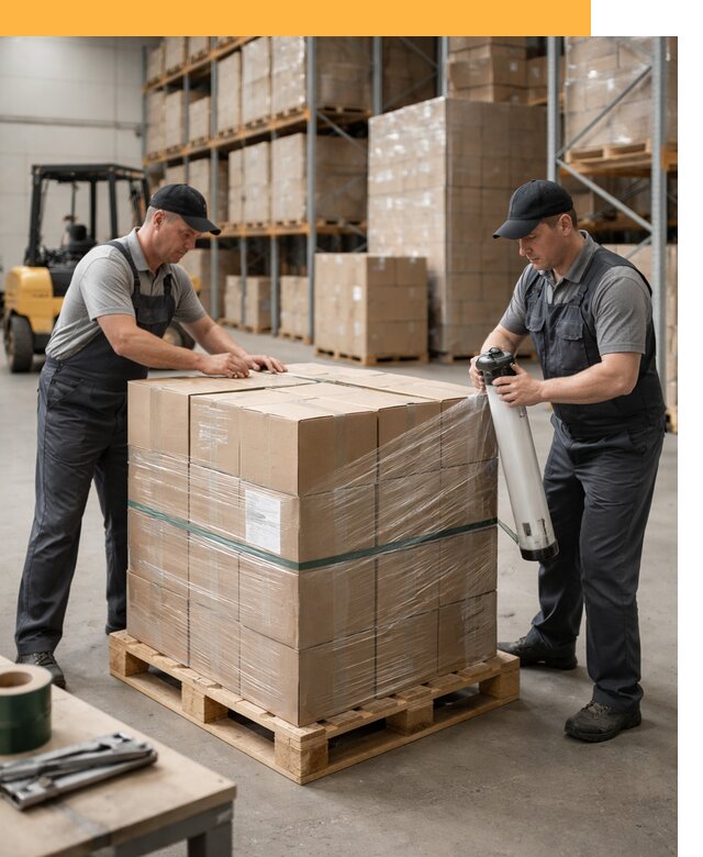 Упаковка и паллетирование грузов от 3739 руб: защита и крепление